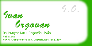 ivan orgovan business card